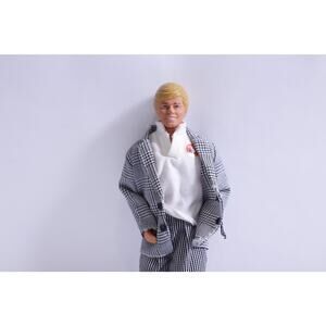 80s Ken, Doll, Mattel, Bent Arm, White Baywatch Top, Plaid Pants and Jacket,